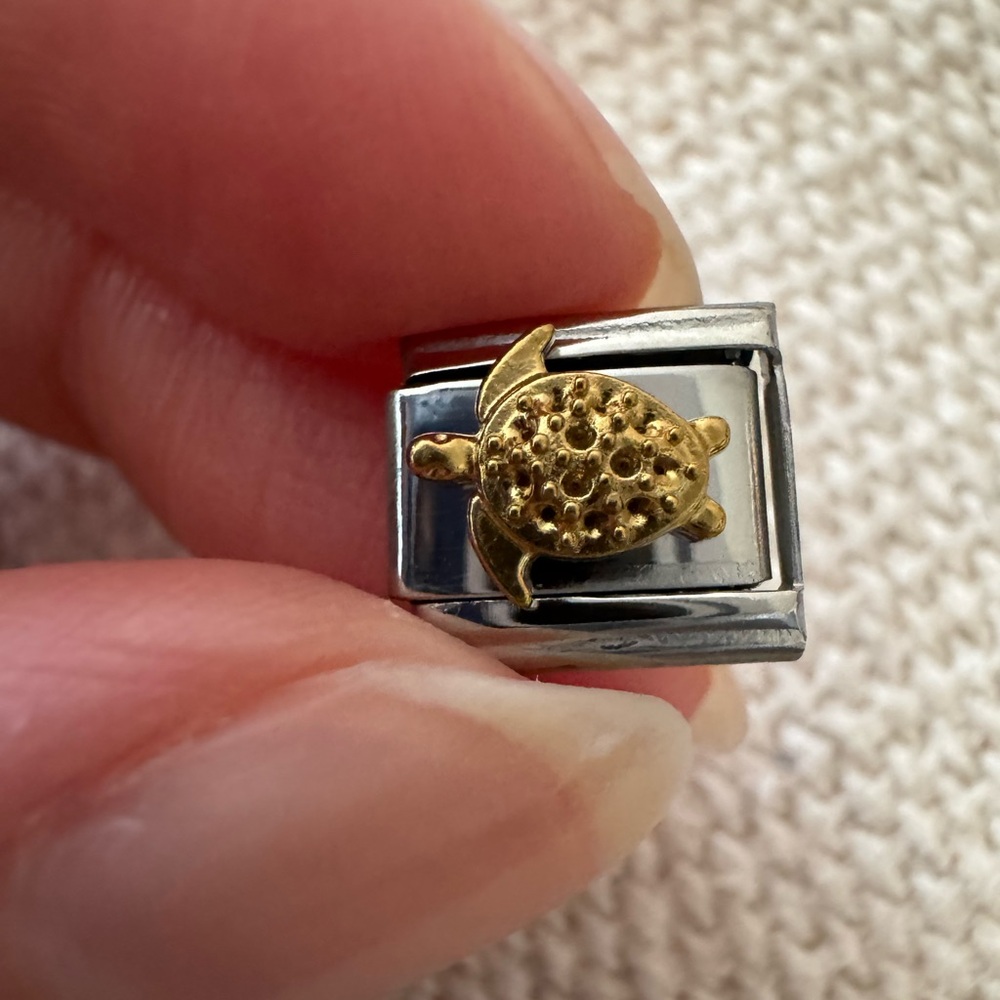 Golden Turtle Italian Charm Link